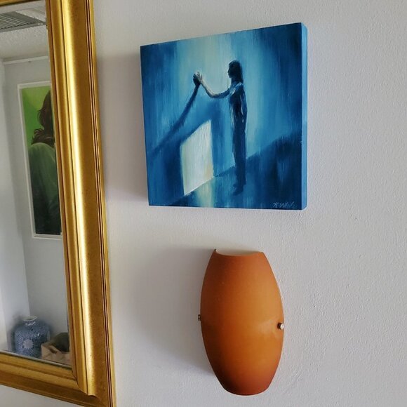 “Portal“ Original oil painting on Cradled Wood Panel 8"w x 10"h x 1.5"d - Picture 3 of 6